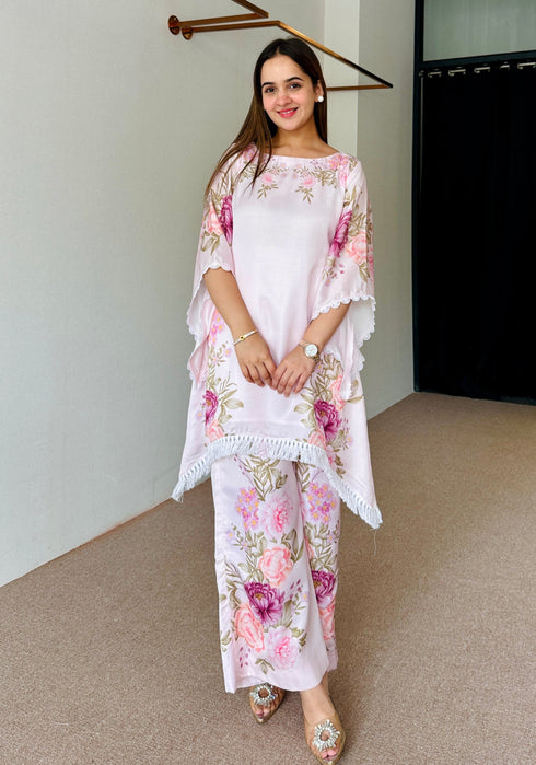 Pink Festive Kaftaan Set